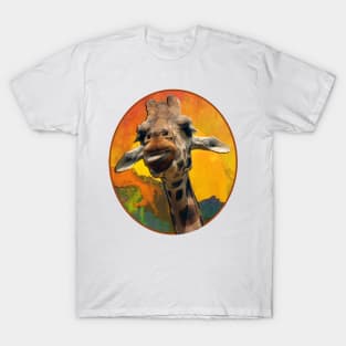 Funny Tongue Out Retro Design Giraffe T-Shirt